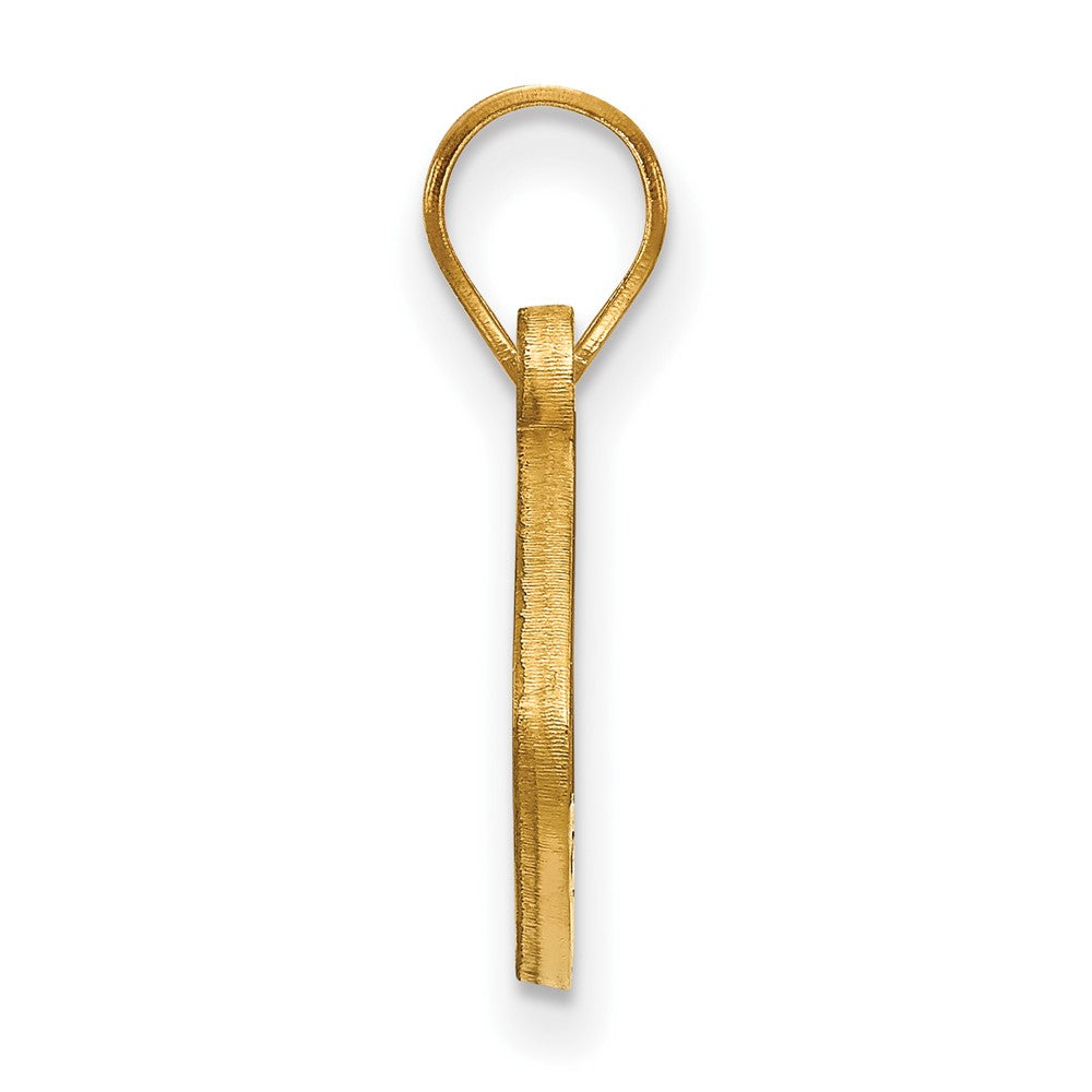 Alternate view of the 14k Gold Plated Silver Wake Forest U. Logo Football Pendant by The Black Bow Jewelry Co.