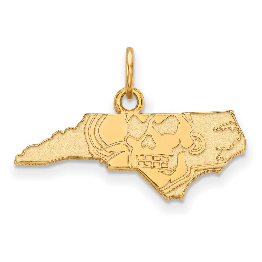 14k Gold Plated Silver East Carolina U XS (Tiny) Charm or Pendant, Item P25392 by The Black Bow Jewelry Co.