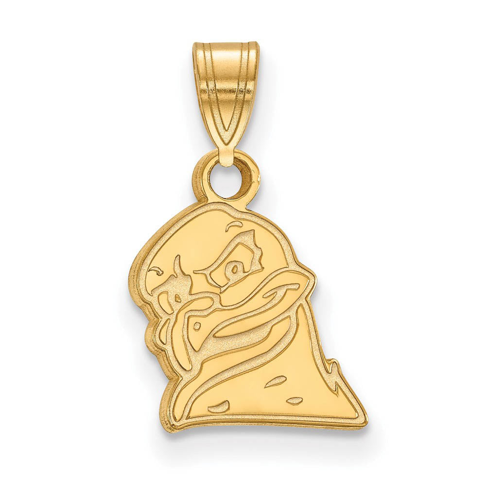 14k Gold Plated Silver Virginia Tech Small Mascot Pendant, Item P25444 by The Black Bow Jewelry Co.