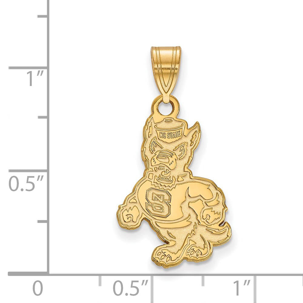 Alternate view of the 14k Gold Plated Silver North Carolina State Large Mascot Pendant by The Black Bow Jewelry Co.