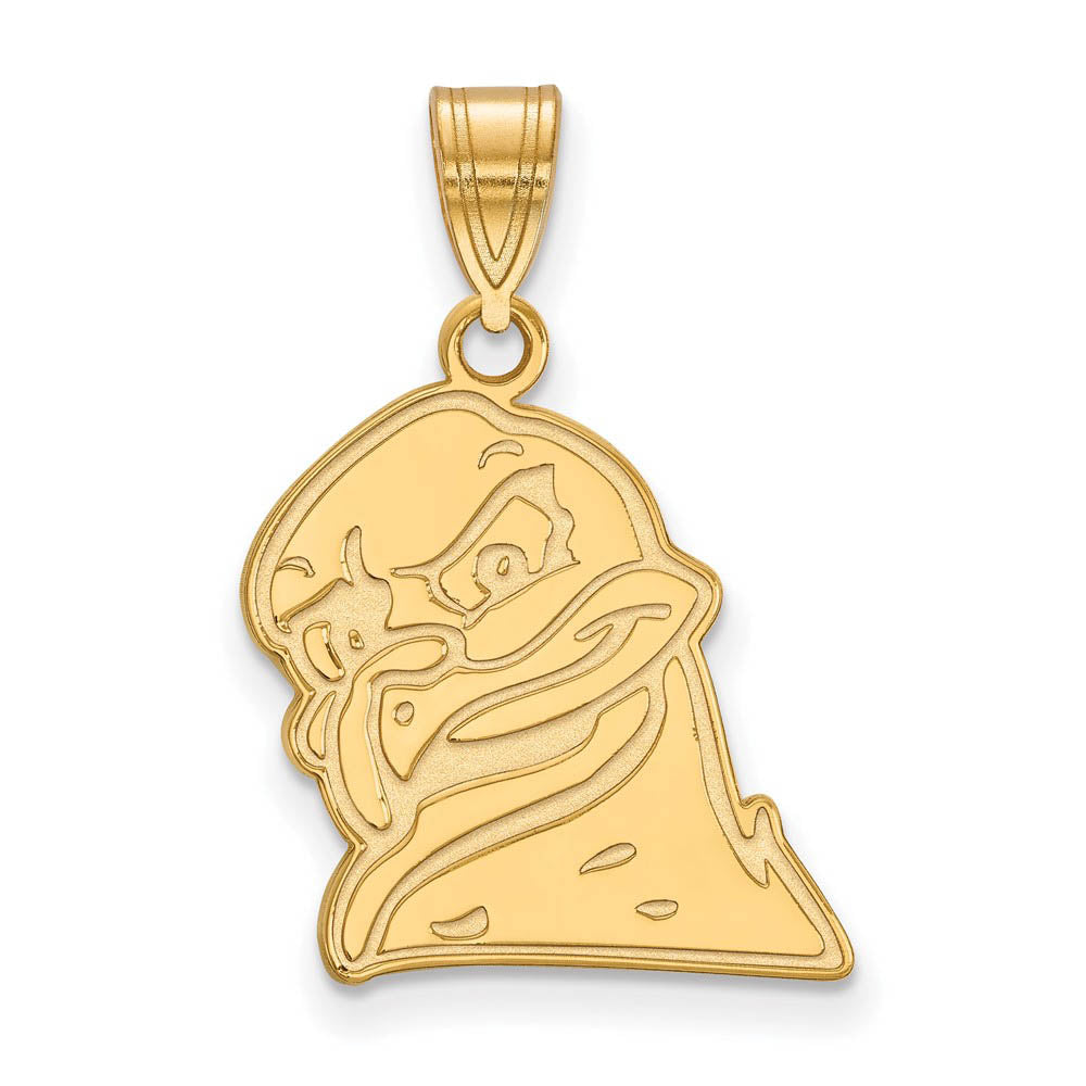 14k Gold Plated Silver Virginia Tech Large Mascot Pendant, Item P25451 by The Black Bow Jewelry Co.