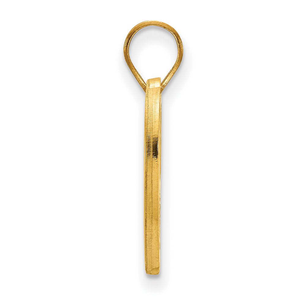 Alternate view of the 14k Gold Plated Silver West Virginia U. Mascot Heart Pendant by The Black Bow Jewelry Co.