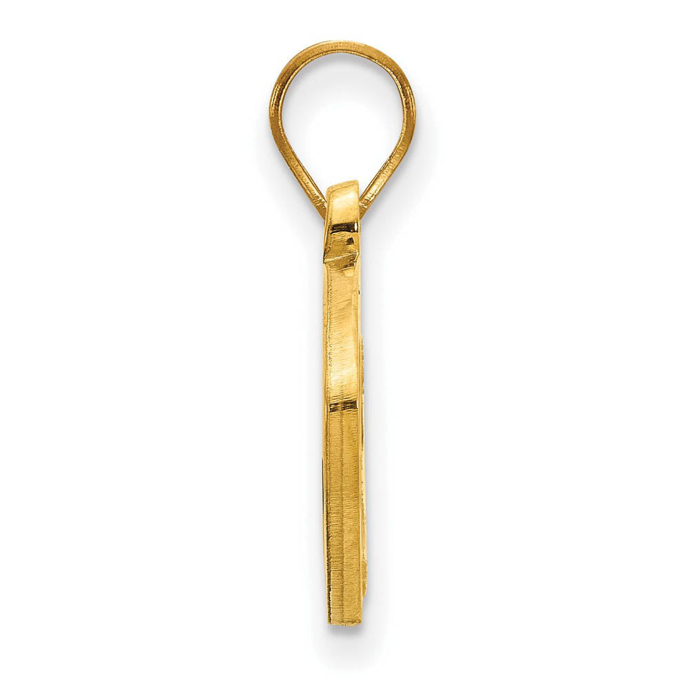 Alternate view of the 14k Gold Plated Silver West Virginia U. Mascot Football Pendant by The Black Bow Jewelry Co.