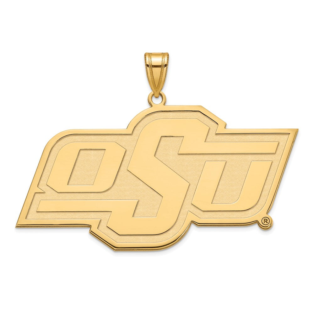 14k Gold Plated Silver Oklahoma State XL Pendant, Item P25496 by The Black Bow Jewelry Co.