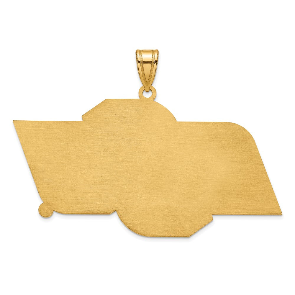 Alternate view of the 14k Gold Plated Silver Oklahoma State XL Pendant by The Black Bow Jewelry Co.