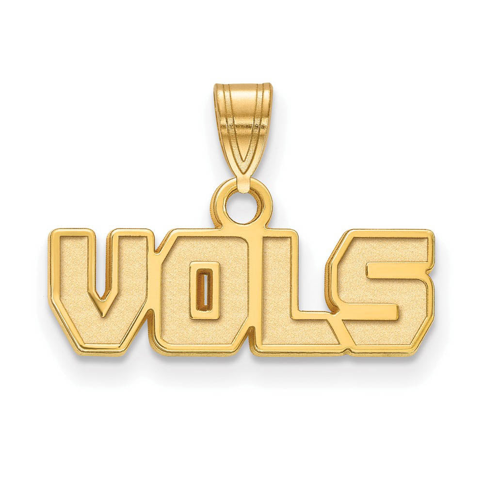 14k Gold Plated Silver U. of Tennessee Small 'Vols' Pendant, Item P25498 by The Black Bow Jewelry Co.