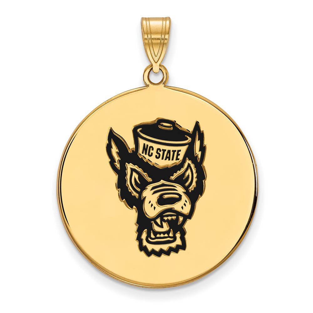 14k Gold Plated Silver North Carolina State XL Enamel Disc Pendant, Item P25526 by The Black Bow Jewelry Co.