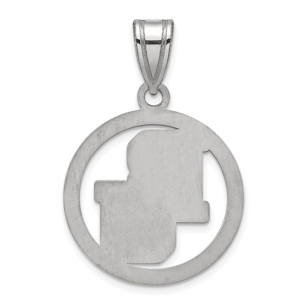 Alternate view of the Sterling Silver Baylor U Small Circle Pendant Necklace by The Black Bow Jewelry Co.