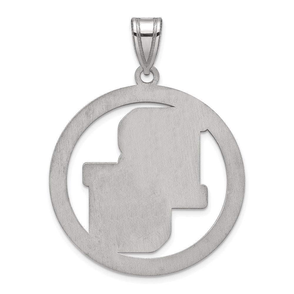 Alternate view of the Sterling Silver Baylor U Large Logo Circle Pendant Necklace by The Black Bow Jewelry Co.