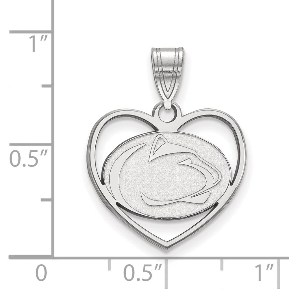 Alternate view of the Sterling Silver Penn State Heart Pendant by The Black Bow Jewelry Co.