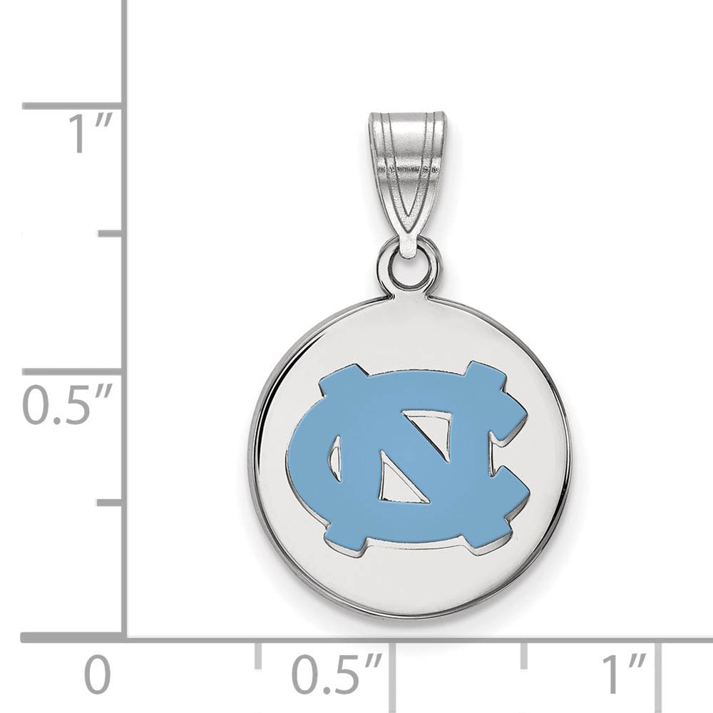 Alternate view of the Sterling Silver North Carolina Medium Enamel Disc Pendant by The Black Bow Jewelry Co.