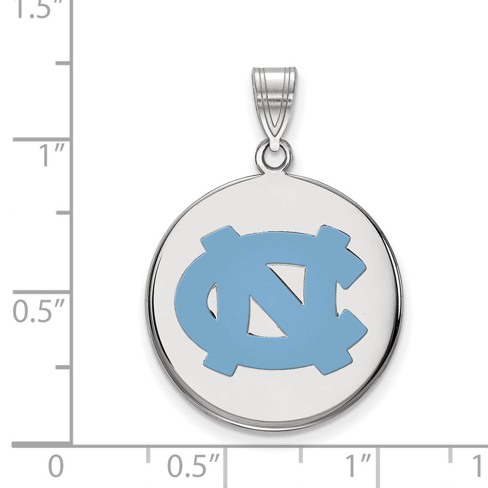 Alternate view of the Sterling Silver North Carolina Large Enamel Disc Pendant by The Black Bow Jewelry Co.