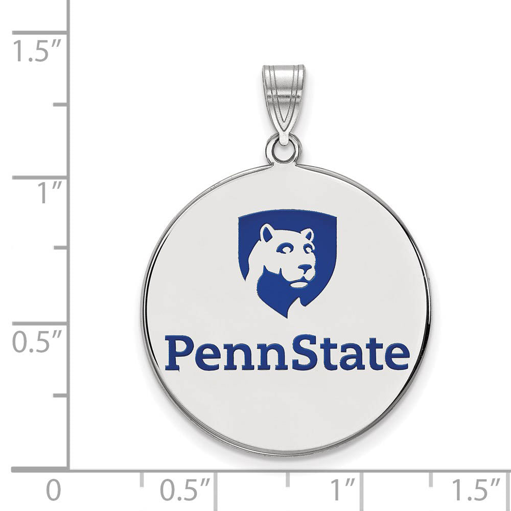 Alternate view of the Sterling Silver Penn State XL Enamel Disc Pendant by The Black Bow Jewelry Co.