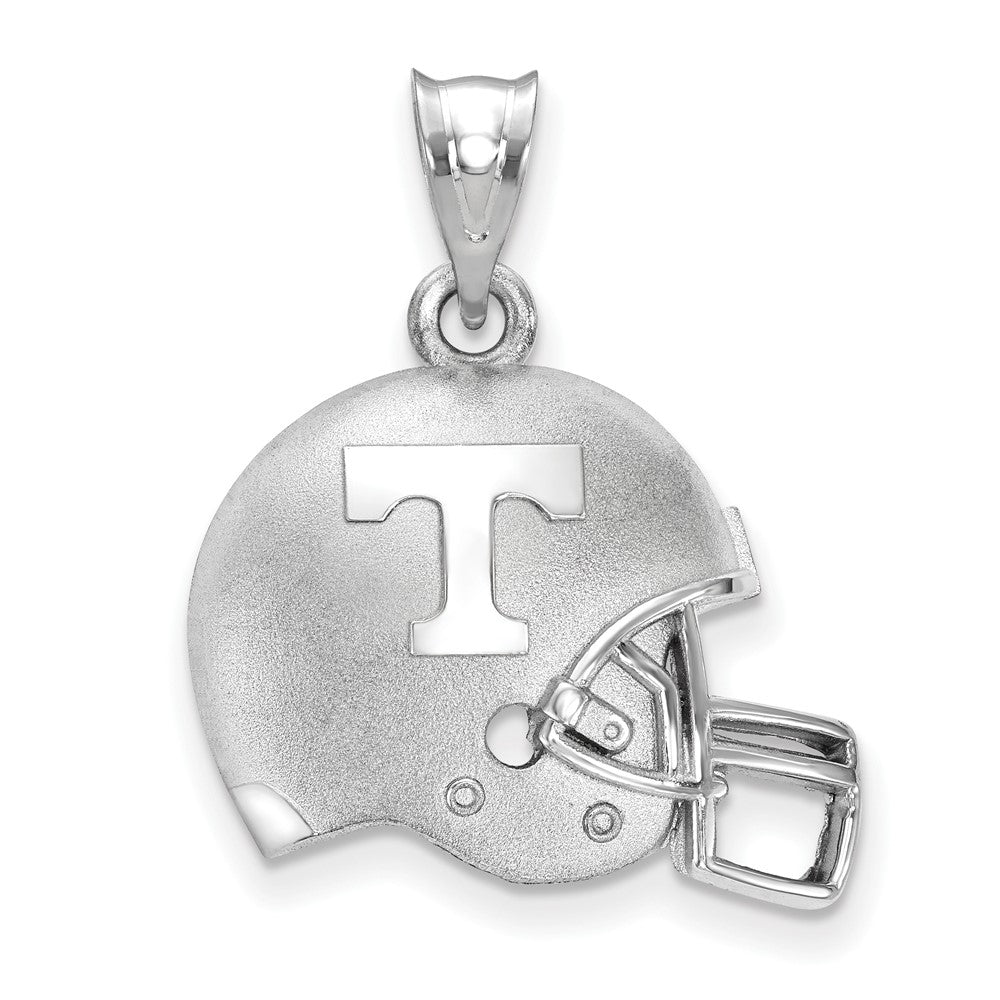 Sterling Silver U. of Tennessee 3D Football Helmet w Logo Pendant, Item P25614 by The Black Bow Jewelry Co.