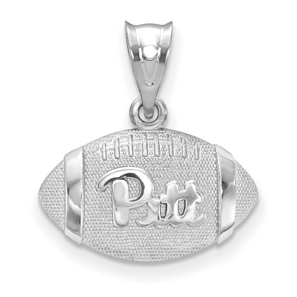 Sterling Silver U. of Pittsburgh 3D Football w Logo Pendant, Item P25616 by The Black Bow Jewelry Co.