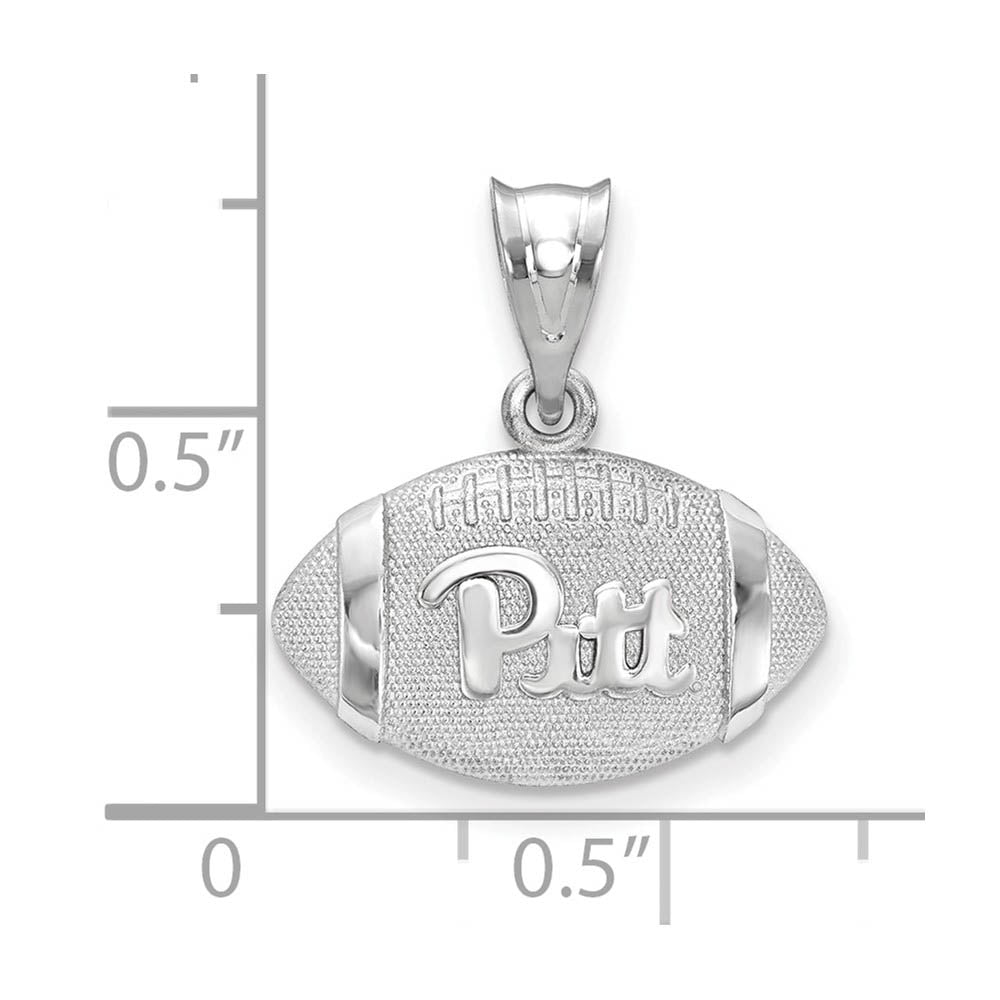Alternate view of the Sterling Silver U. of Pittsburgh 3D Football w Logo Pendant by The Black Bow Jewelry Co.