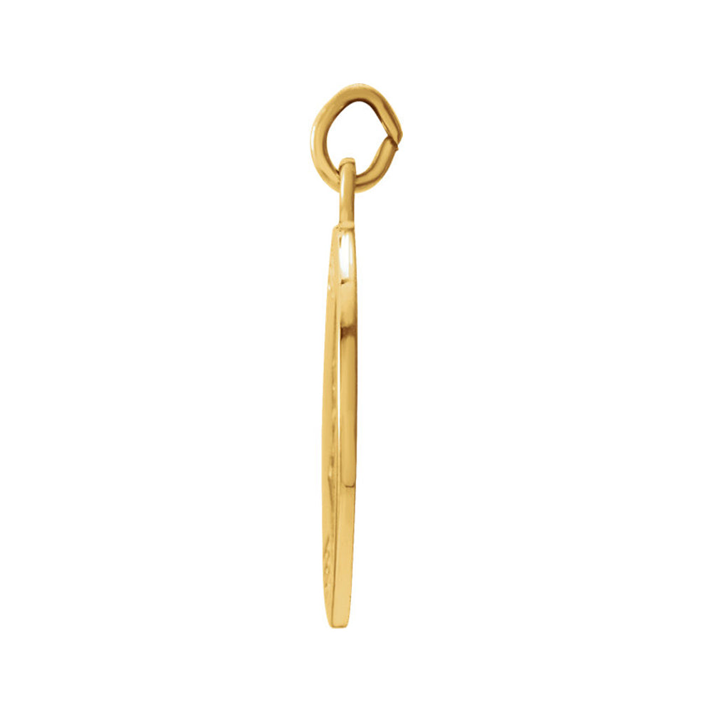 Alternate view of the 14k Yellow Gold St. Joseph Medal Disc Charm or Pendant, 15mm by The Black Bow Jewelry Co.