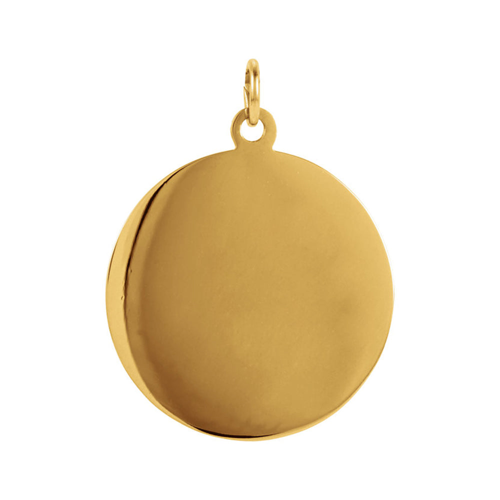 Alternate view of the 14k Yellow Gold St. Joseph Medal Disc Charm or Pendant, 22mm by The Black Bow Jewelry Co.