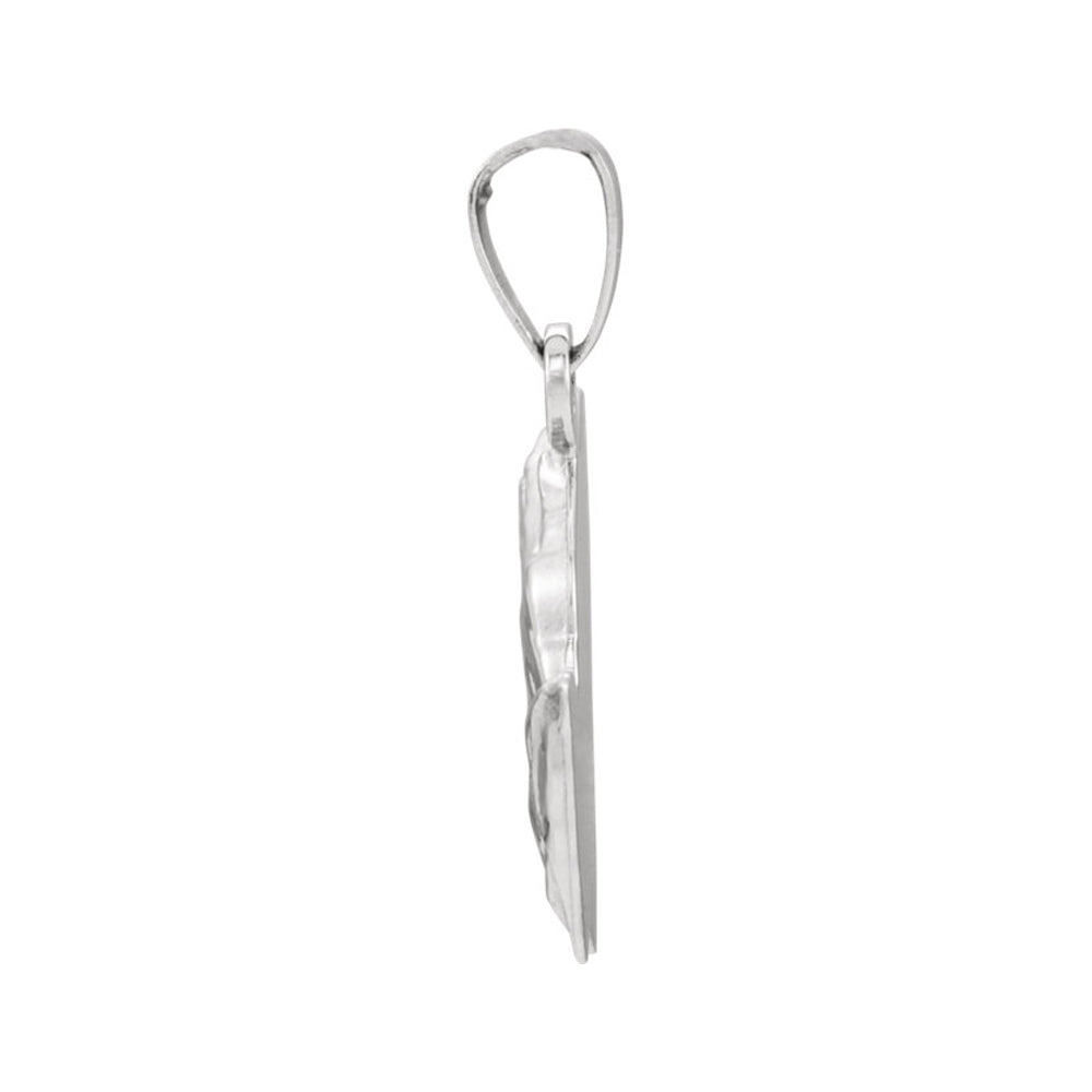 Alternate view of the 14k White Gold Praying Hands Pendant, 19mm by The Black Bow Jewelry Co.