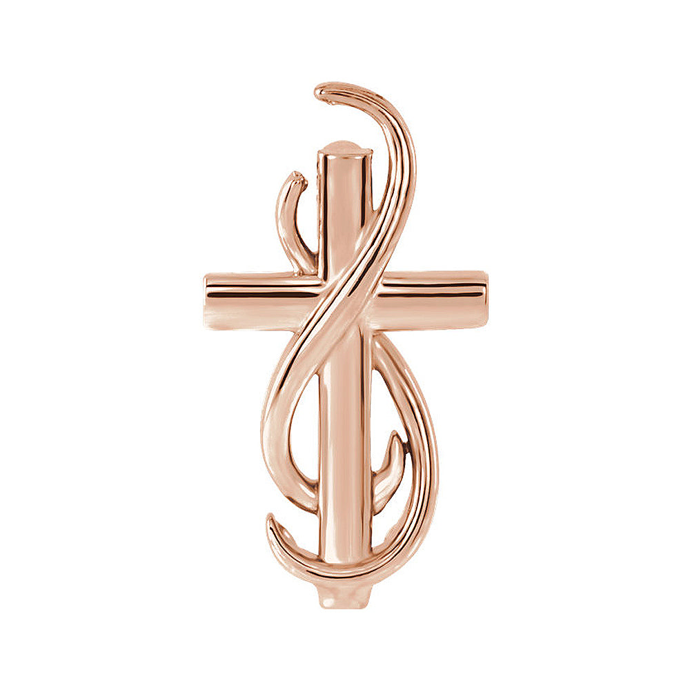 14k Rose Gold Infinity Cross Slide Pendant, 15mm, Item P25657 by The Black Bow Jewelry Co.