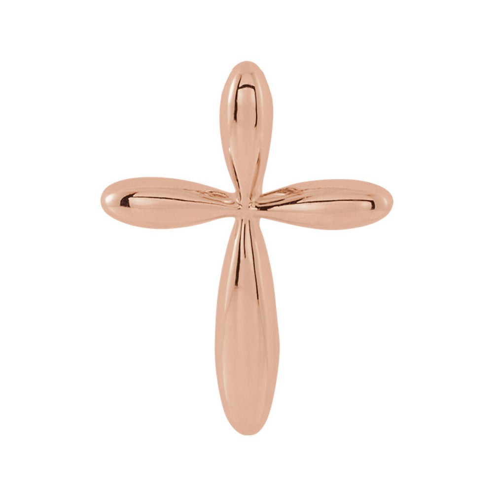 14k Rose Gold Rounded Cross Slide Pendant, 11 x 15mm, Item P25662 by The Black Bow Jewelry Co.