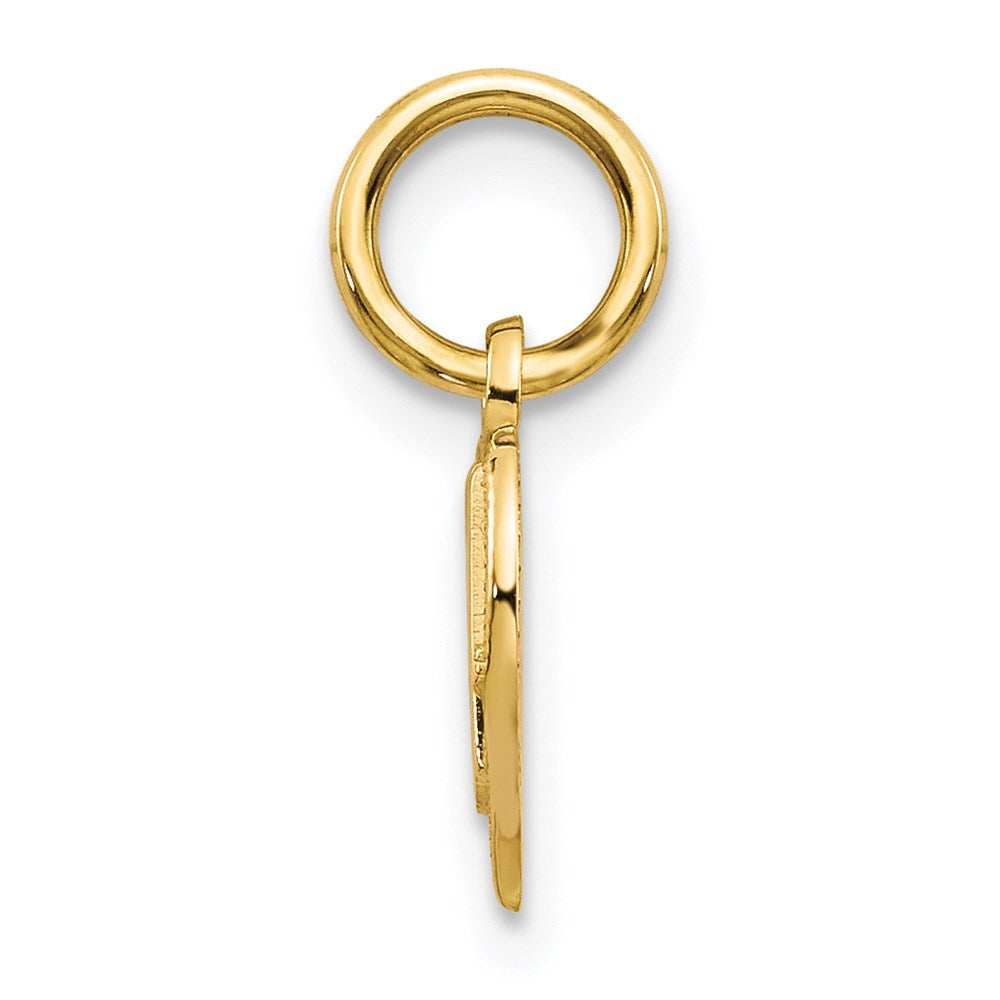 Alternate view of the 14k Yellow Gold Polished Mom Heart Charm or Pendant, 10mm by The Black Bow Jewelry Co.