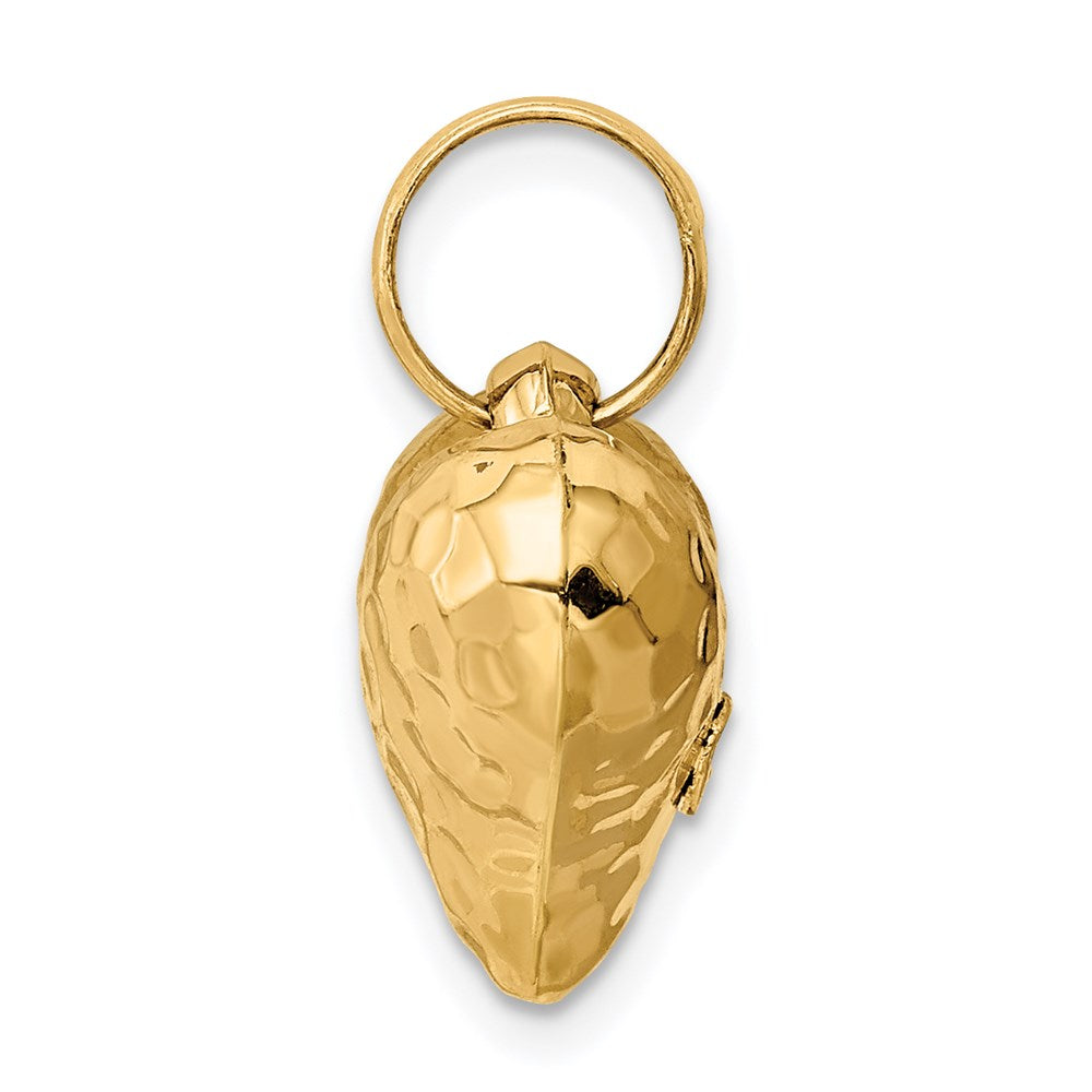 Alternate view of the 14k Yellow Gold Hollow Faceted Puffed Heart Charm or Pendant, 16mm by The Black Bow Jewelry Co.