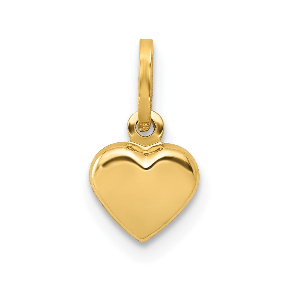 14k Yellow Gold Hollow Heart Charm or Pendant, 6mm, Item P25702 by The Black Bow Jewelry Co.