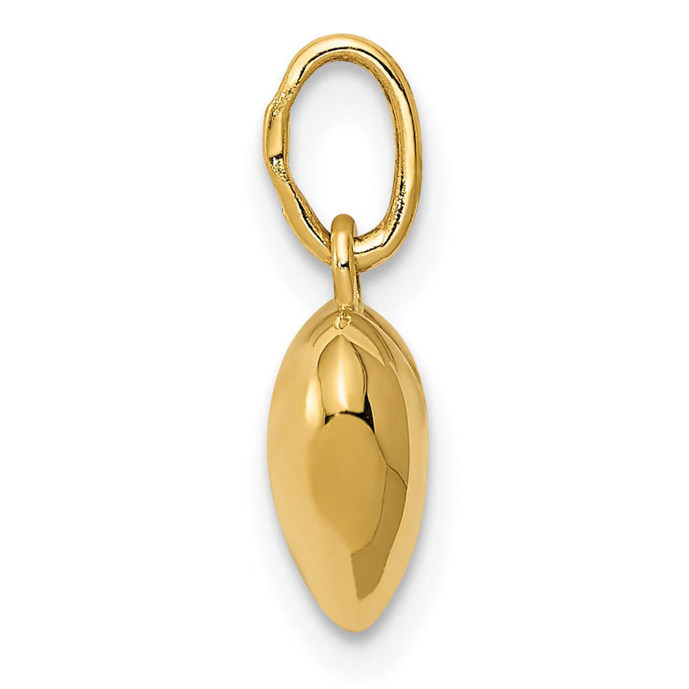 Alternate view of the 14k Yellow Gold Hollow Puffed Heart Charm or Pendant, 10mm by The Black Bow Jewelry Co.