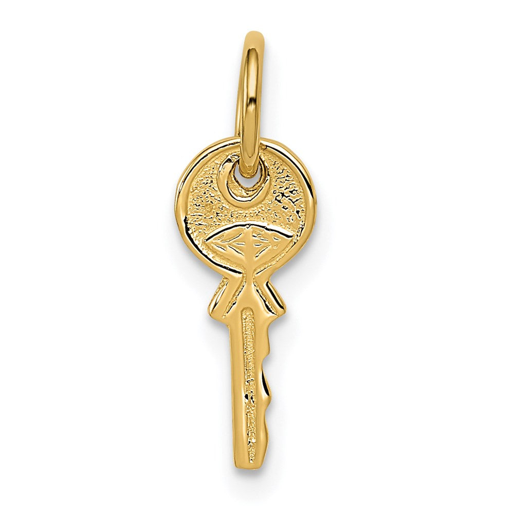 14k Yellow Gold Small Key Charm or Pendant, 6mm, Item P25731 by The Black Bow Jewelry Co.