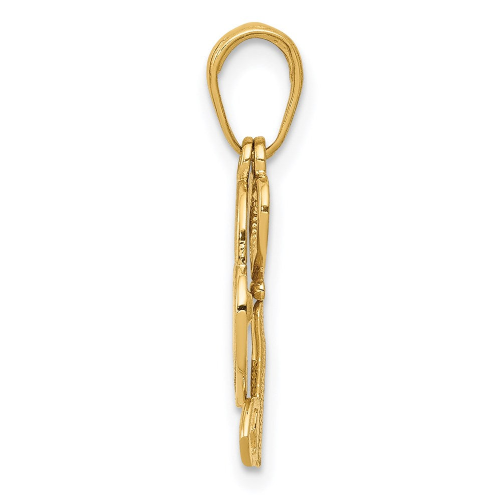 Alternate view of the 14k Yellow Gold Key and Heart Shaped Lock Pendant, 8mm by The Black Bow Jewelry Co.