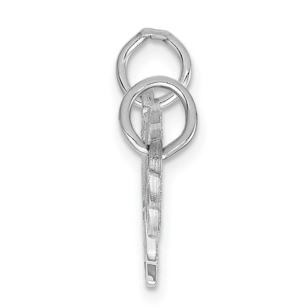 Alternate view of the 14k White Gold Key and Heart Set of 2 Charm or Pendants, 23mm by The Black Bow Jewelry Co.