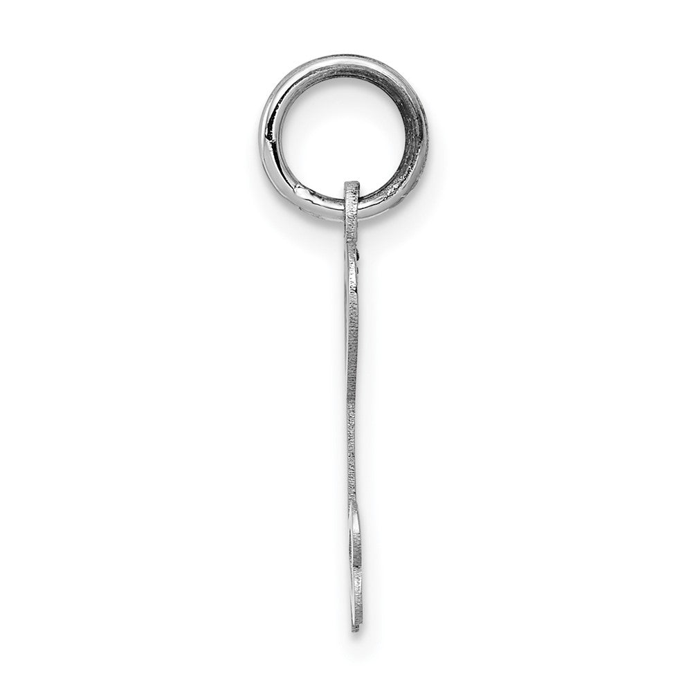 Alternate view of the 14k White Gold Heart Shaped Key Charm or Pendant, 7mm by The Black Bow Jewelry Co.