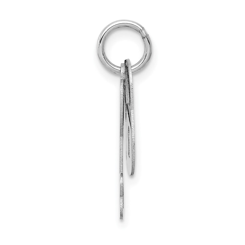 Alternate view of the 14k White Gold Polished Lock and Key Charm or Pendant, 7mm by The Black Bow Jewelry Co.