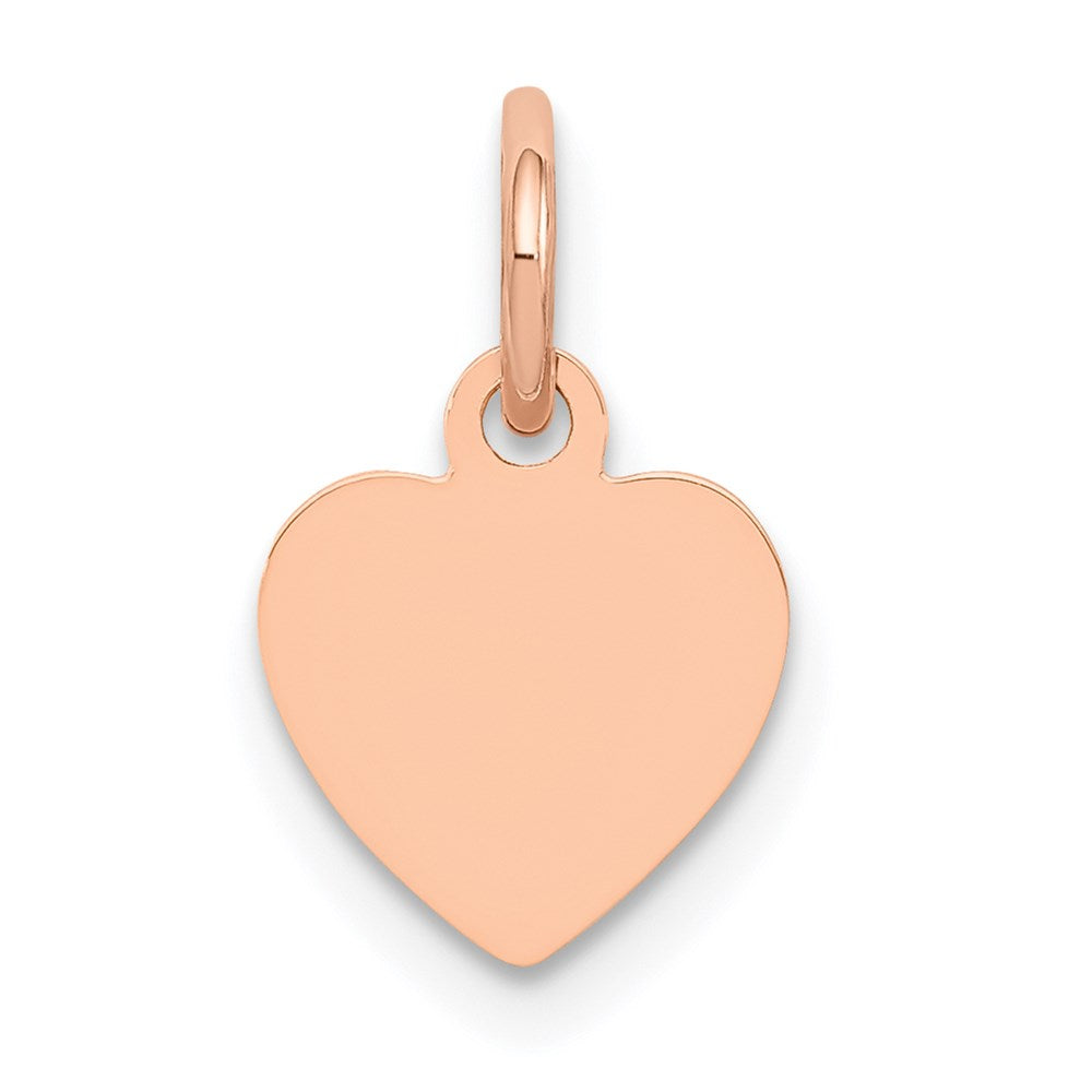 14k Rose Gold Heart Disc Charm or Pendant, 8mm, Item P25768 by The Black Bow Jewelry Co.