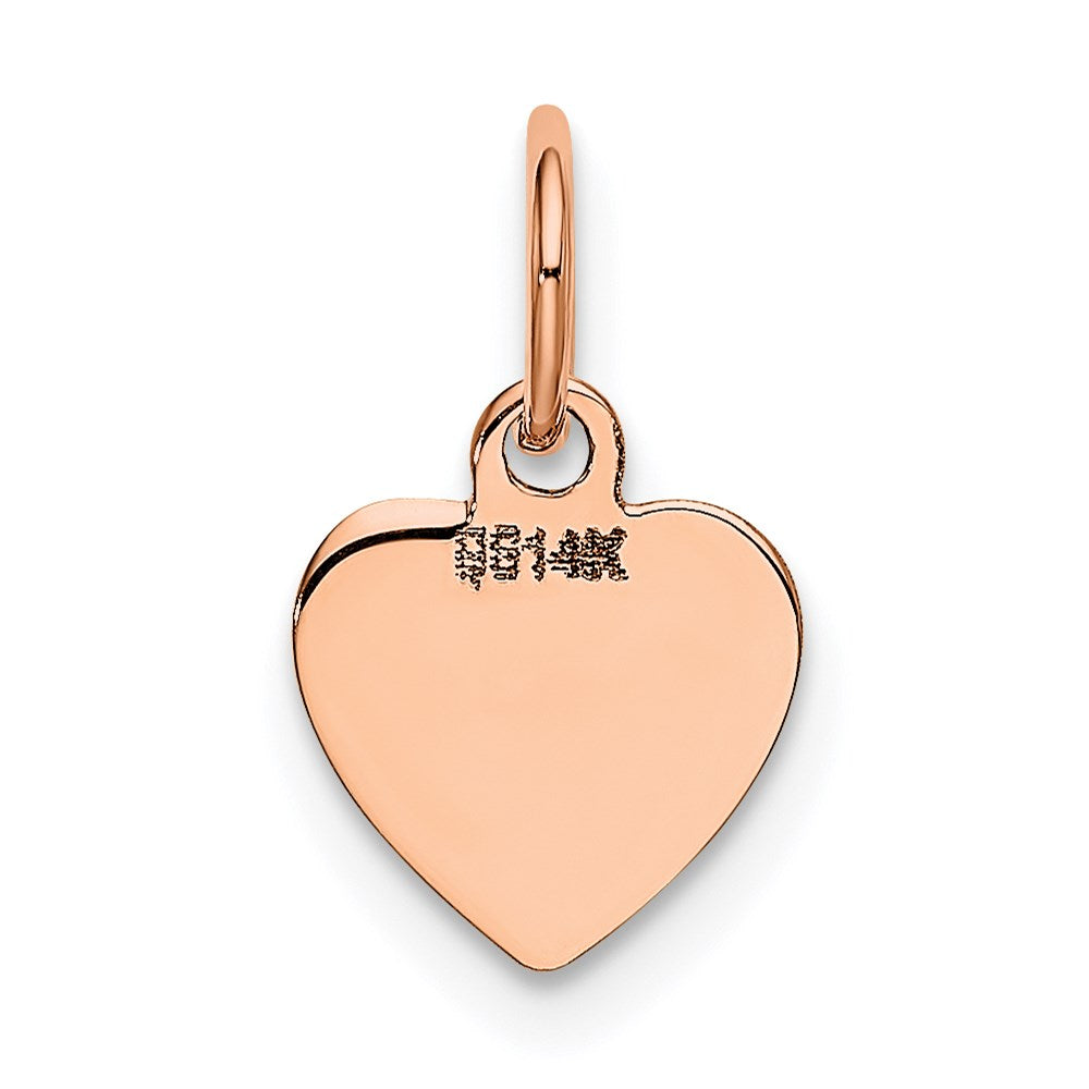 Alternate view of the 14k Rose Gold Heart Disc Charm or Pendant, 8mm by The Black Bow Jewelry Co.