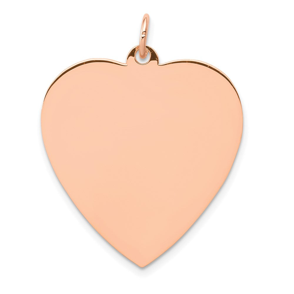 14k Rose Gold Engravable Heart Disc Pendant, 24mm, Item P25774 by The Black Bow Jewelry Co.