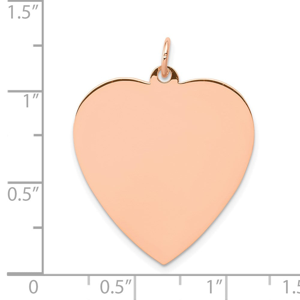 Alternate view of the 14k Rose Gold Engravable Heart Disc Pendant, 24mm by The Black Bow Jewelry Co.