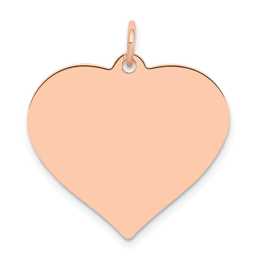 14k Rose Gold Heart Disc Pendant, 24mm, Item P25776 by The Black Bow Jewelry Co.