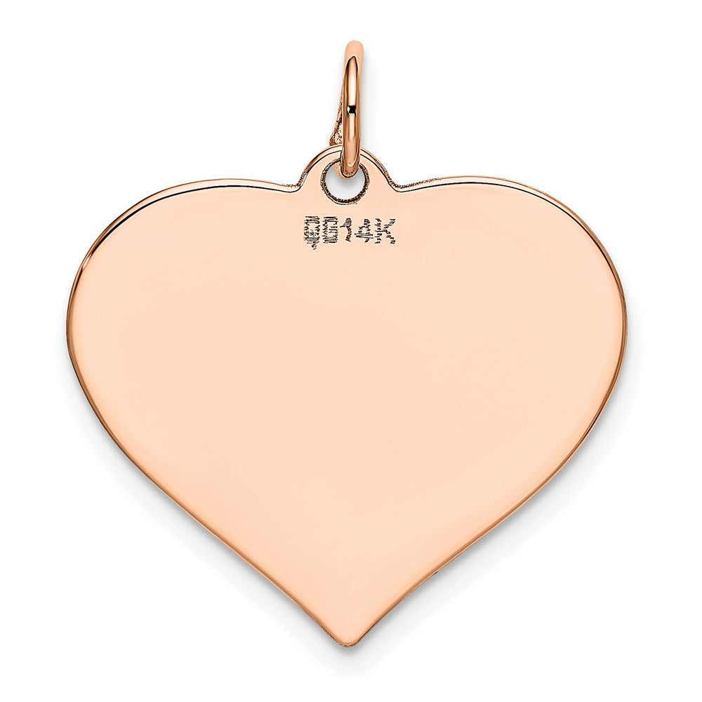Alternate view of the 14k Rose Gold Heart Disc Pendant, 24mm by The Black Bow Jewelry Co.