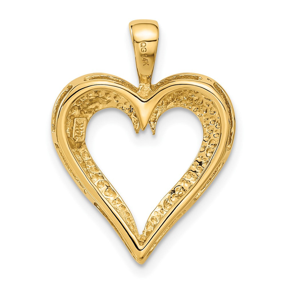 Alternate view of the 14k Yellow Gold Heart Pendant, 18mm by The Black Bow Jewelry Co.