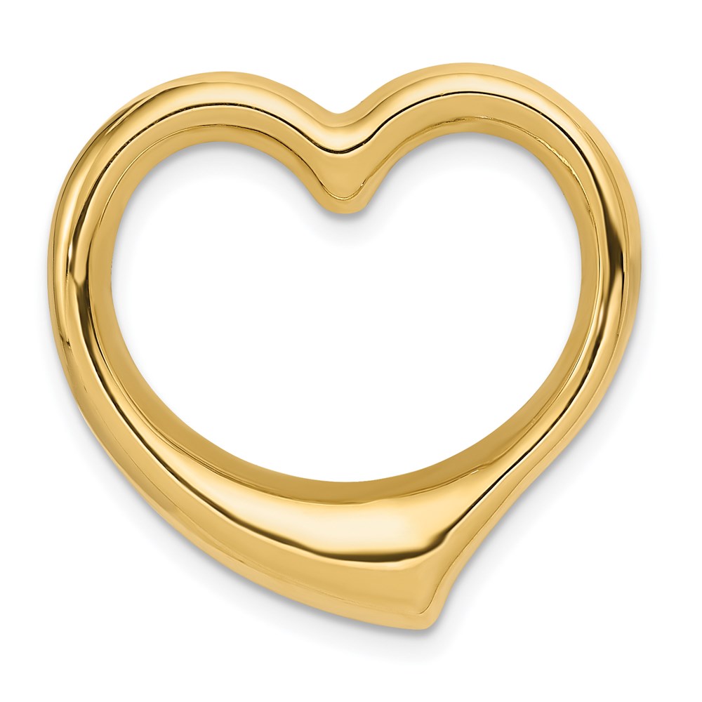 14k Yellow Gold Cut Out Heart Slide, 24mm, Item P25788 by The Black Bow Jewelry Co.
