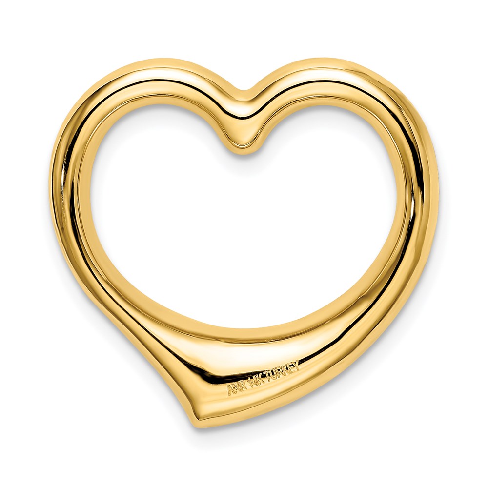 Alternate view of the 14k Yellow Gold Cut Out Heart Slide, 24mm by The Black Bow Jewelry Co.