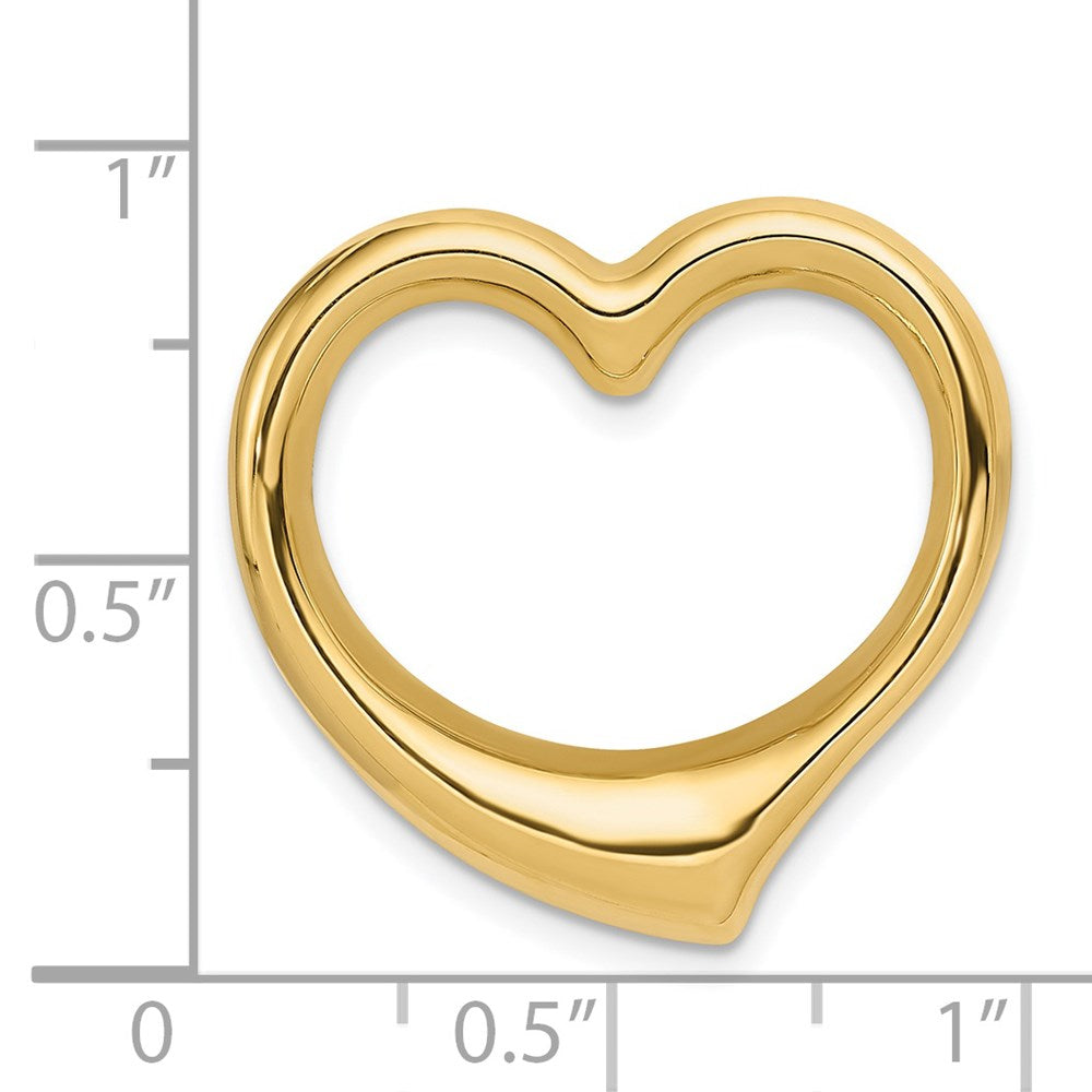 Alternate view of the 14k Yellow Gold Cut Out Heart Slide, 24mm by The Black Bow Jewelry Co.