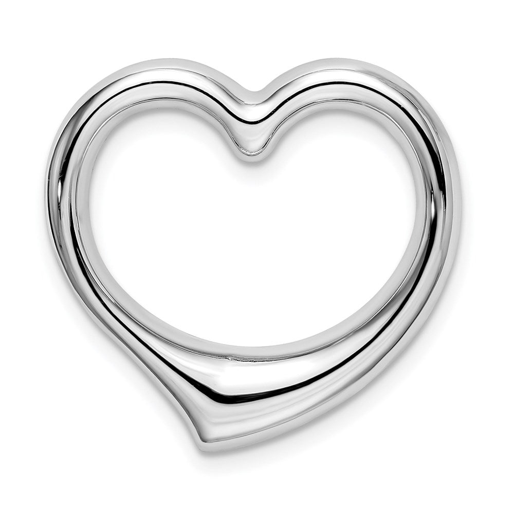 Alternate view of the 14k White Gold Hollow Heart Slide, 23 x 25mm by The Black Bow Jewelry Co.