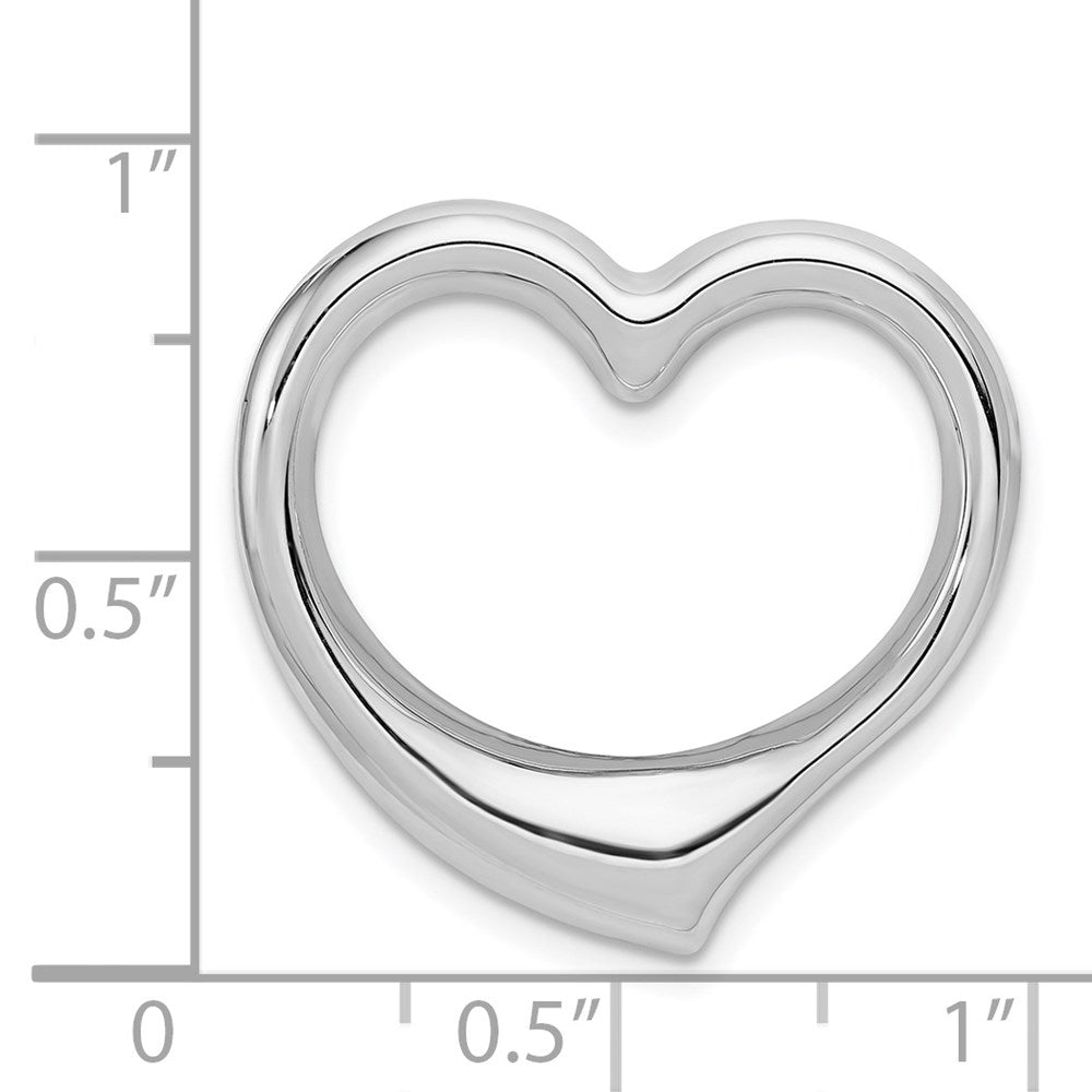 Alternate view of the 14k White Gold Hollow Heart Slide, 23 x 25mm by The Black Bow Jewelry Co.