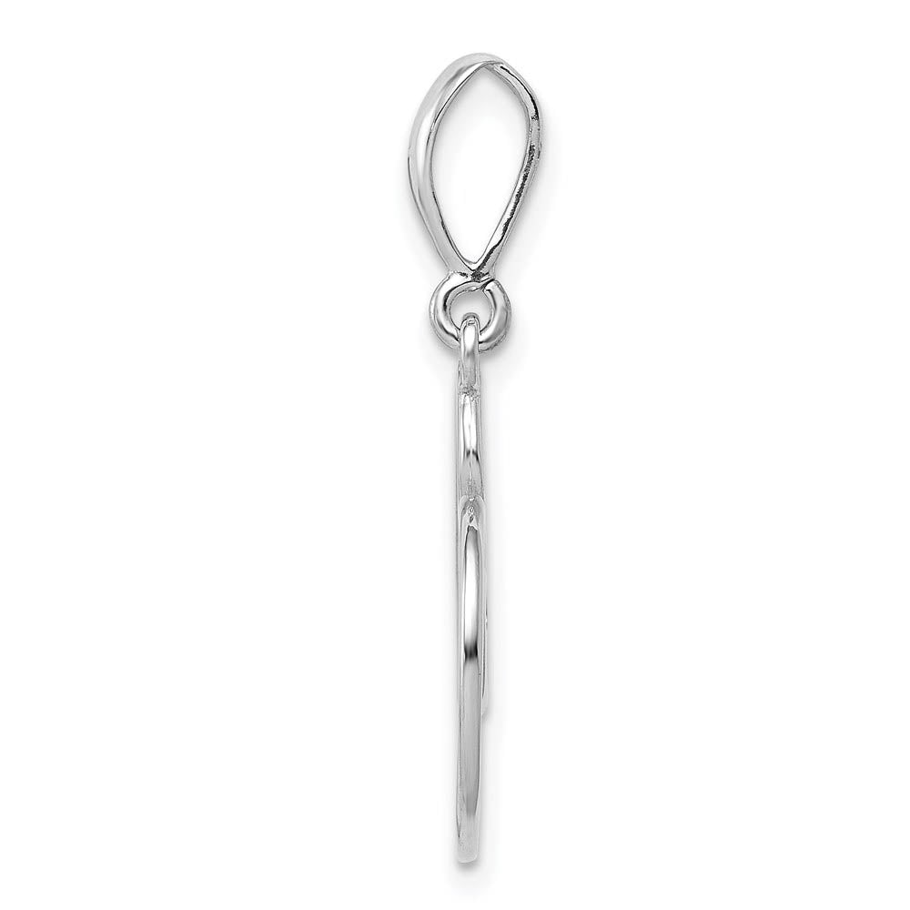 Alternate view of the 14k White Gold Open Scroll Heart Pendant, 18mm by The Black Bow Jewelry Co.