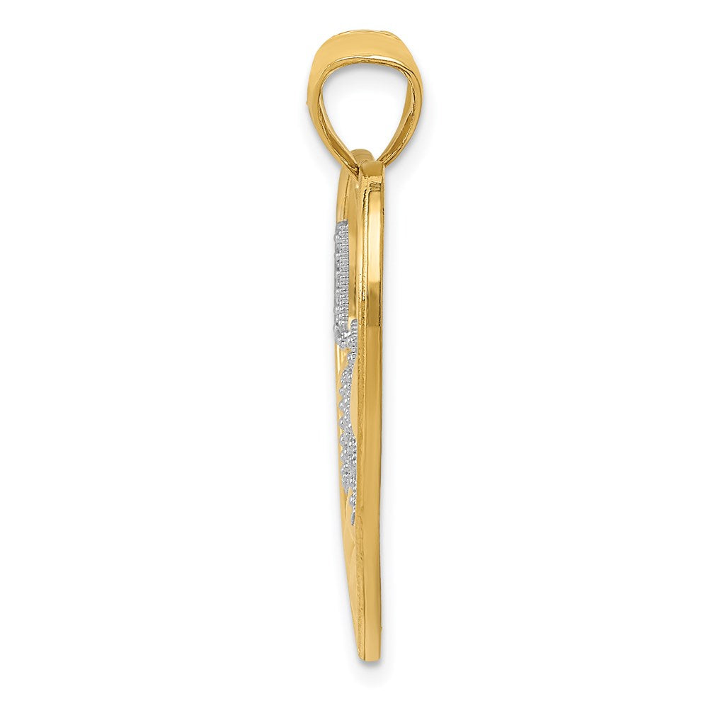 Alternate view of the 14k Yellow Gold and White Rhodium Floating Love Hearts Pendant, 25mm by The Black Bow Jewelry Co.