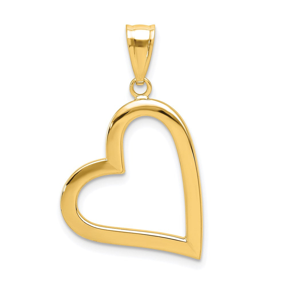 14k Yellow Gold Hollow Heart Pendant, 17mm, Item P25826 by The Black Bow Jewelry Co.