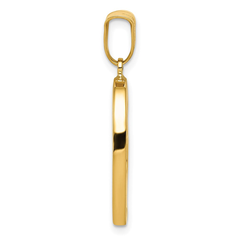 Alternate view of the 14k Yellow Gold Hollow Heart Pendant, 17mm by The Black Bow Jewelry Co.